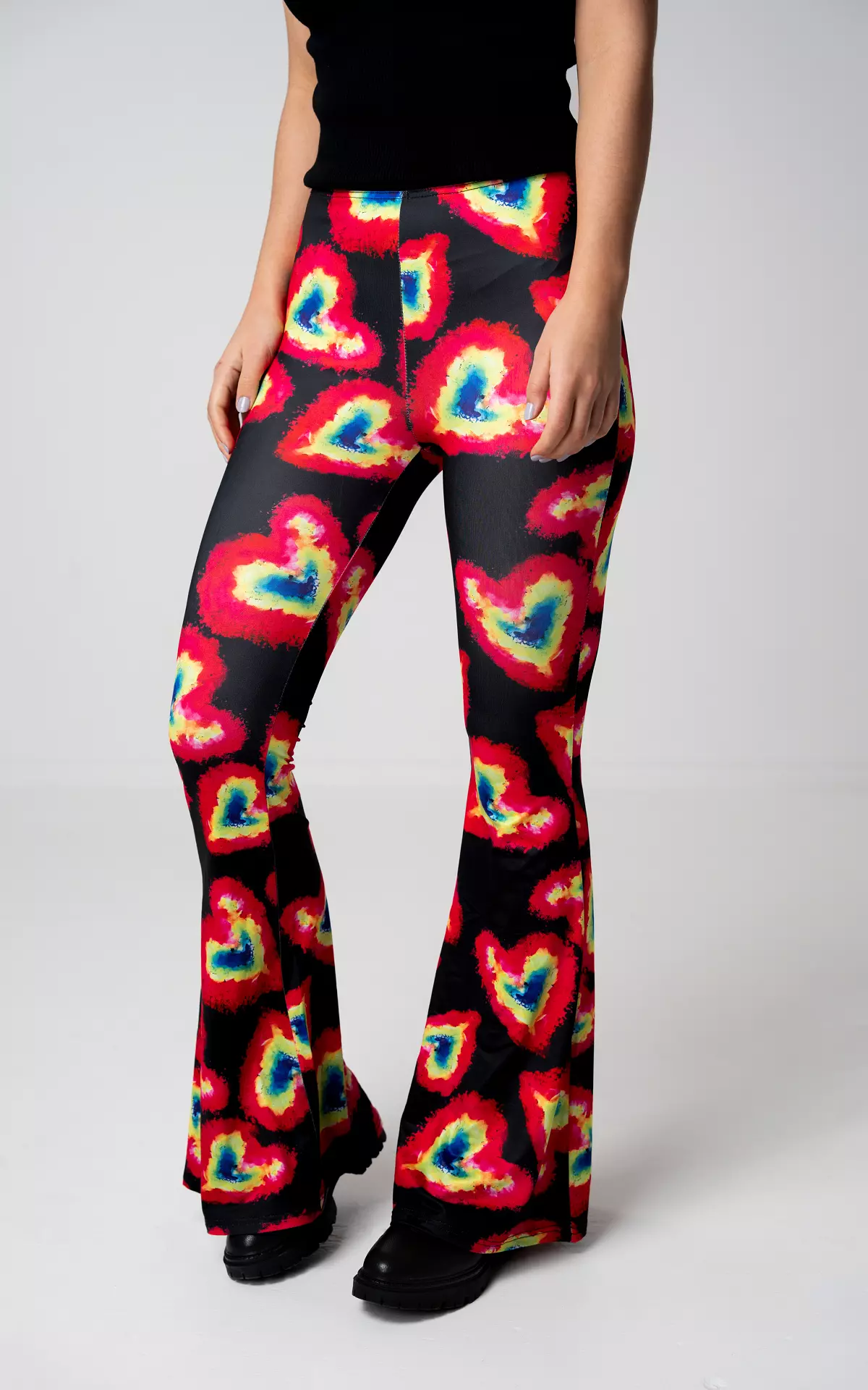 Flared Broek Met Print Zwart Roze Guts Gusto