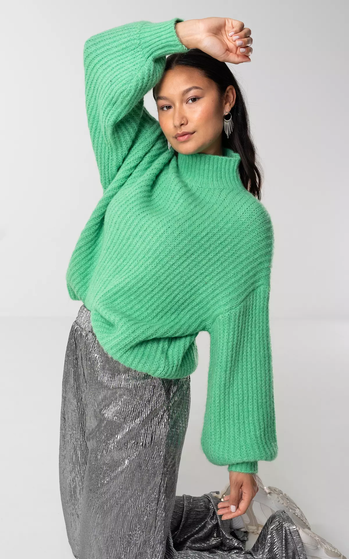 Gebreide Trui Met Turtle Neck Groen Guts Gusto