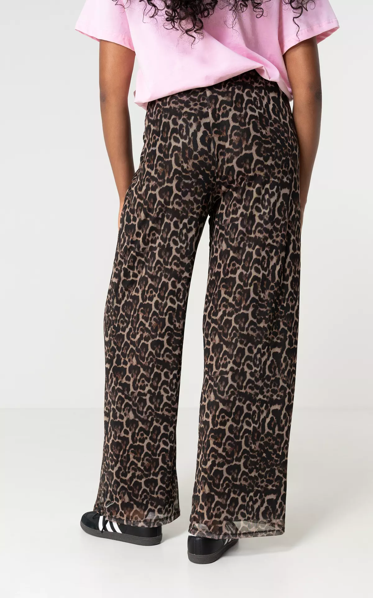 Mesh Broek Met Leopard Print Leopard Guts Gusto