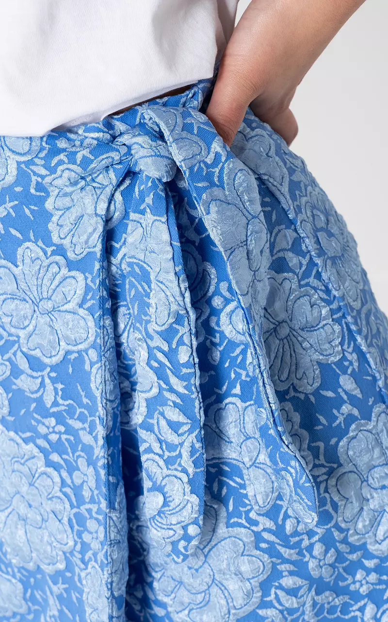 Rock mit Jacquardstoff Hellblau