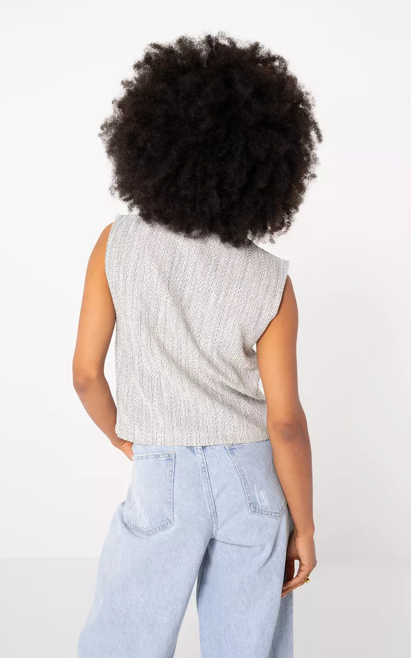 Weste mit Knöpfen Weiß Grau