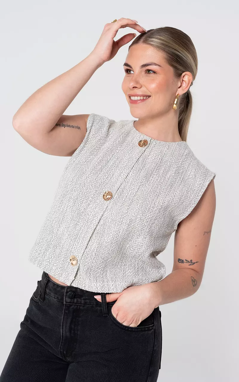 Vest with buttons White Grey