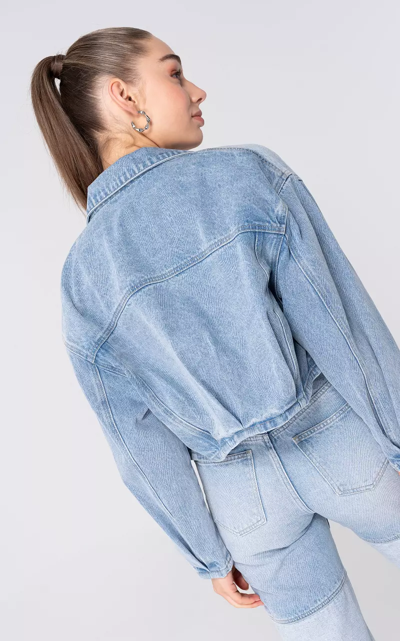Patchwork Jeansjacke Blau