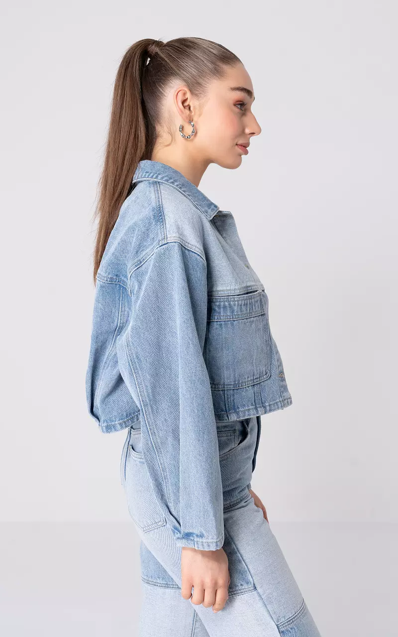 Patchwork Jeansjacke Blau