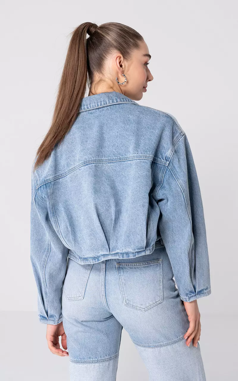 Patchwork Jeansjacke Blau