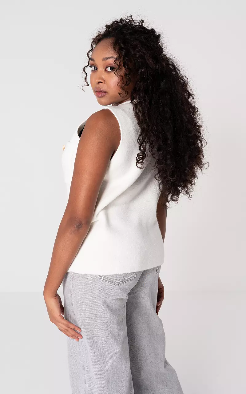 Gilet met knopen Wit Goud