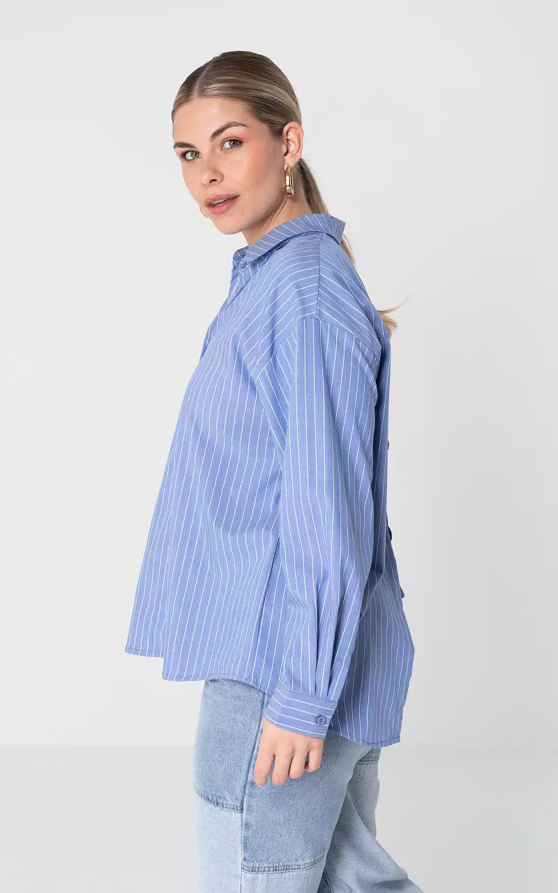 Blouse with buttons Blue White