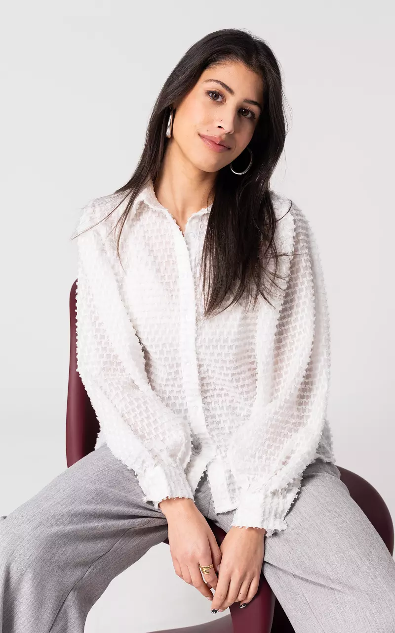 Blouse met textuur Wit