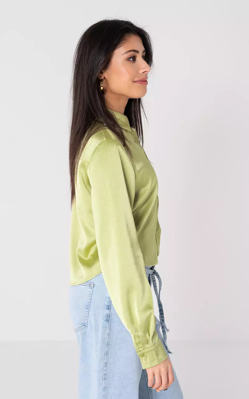 Satin look blouse Lime Green