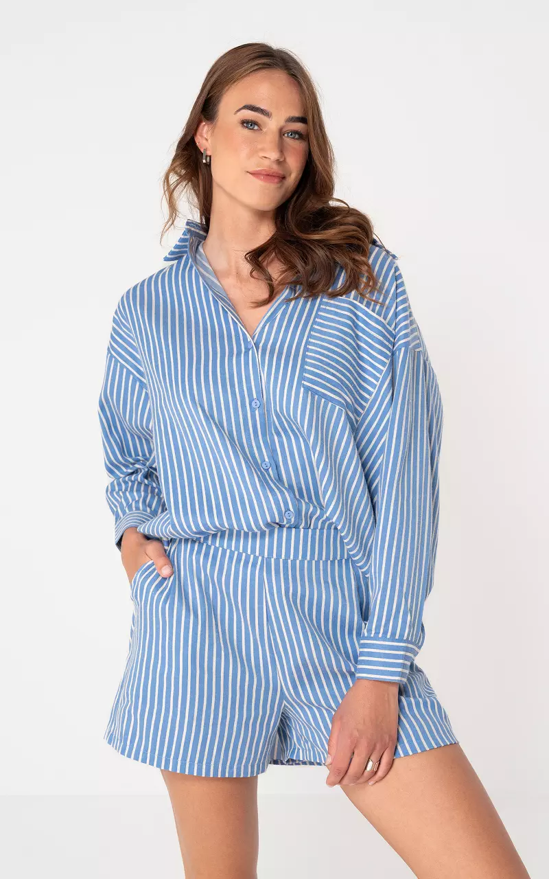 Gestreifte Bluse Blau Weiß