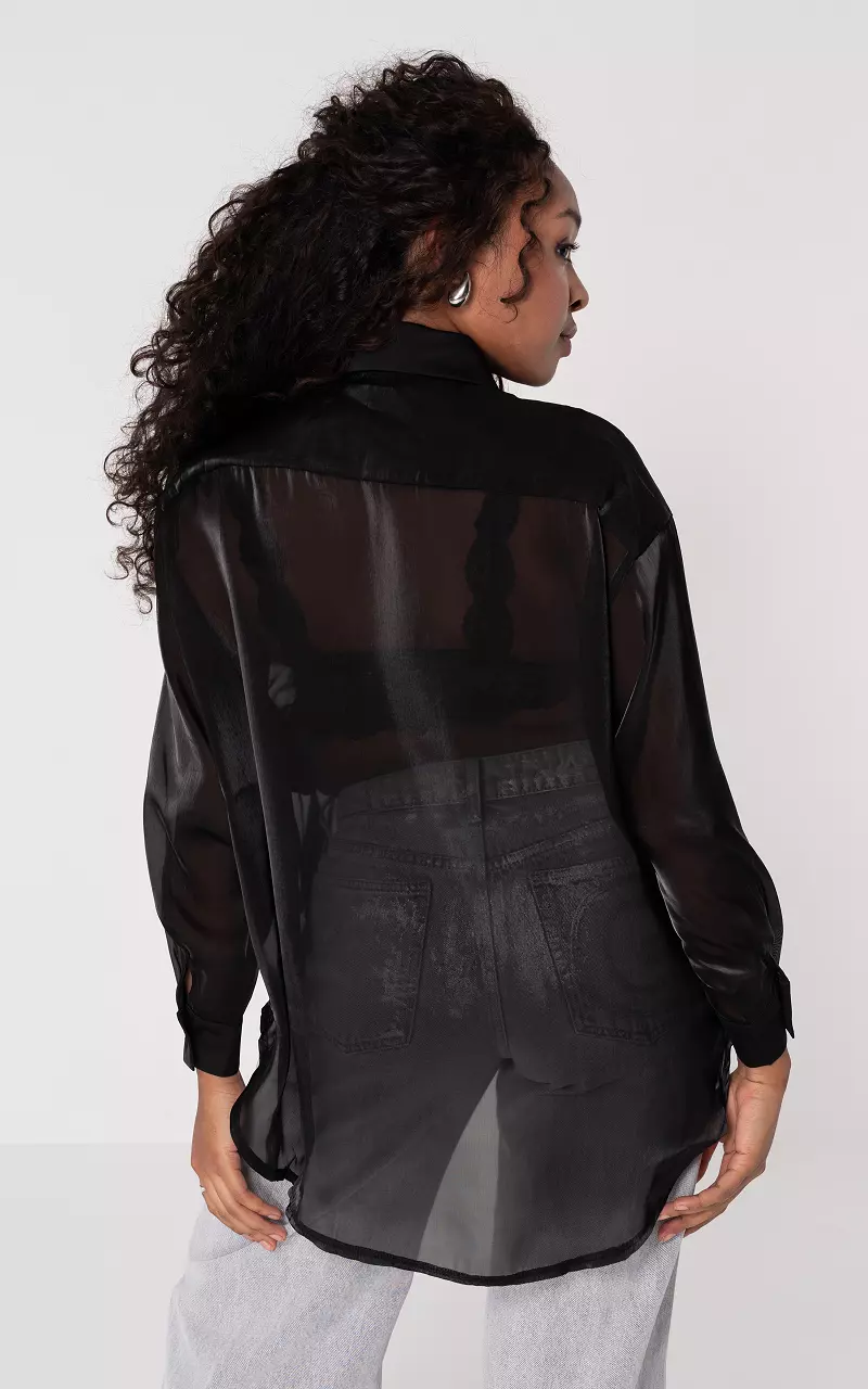 Transparente Bluse Schwarz
