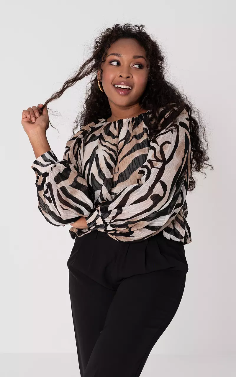 Top with print Black Beige