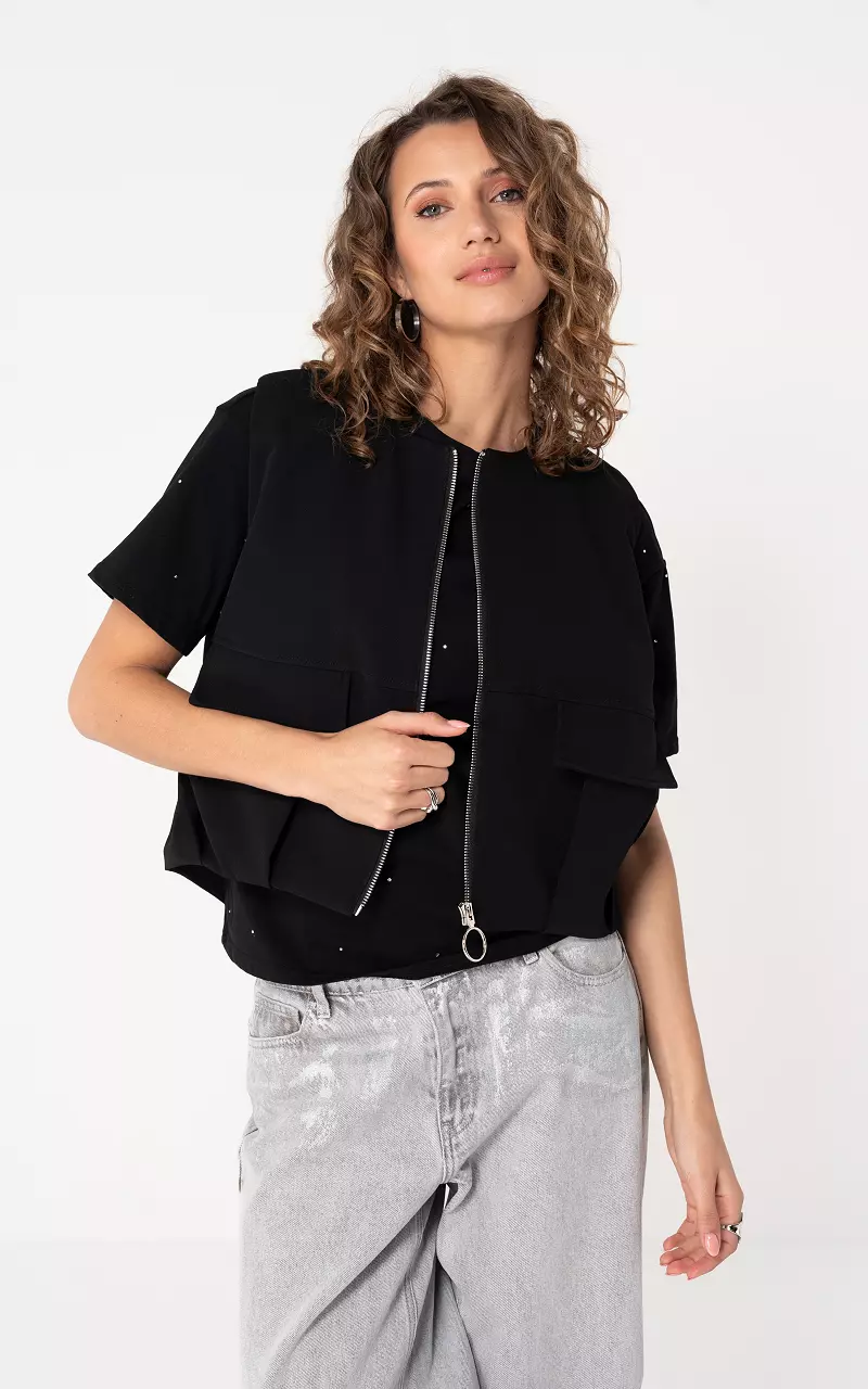 Gilet met rits Zwart