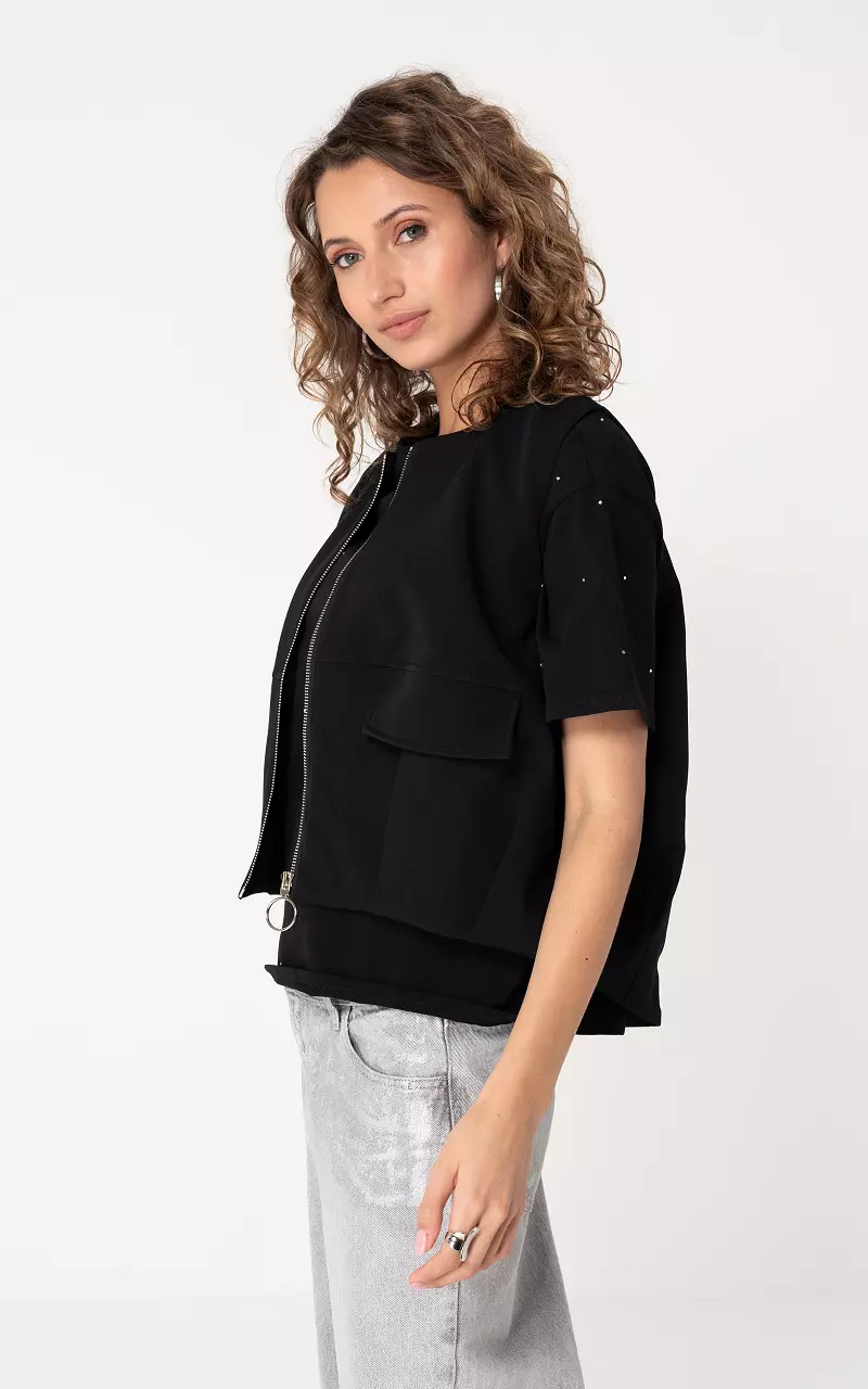 Gilet met rits Zwart
