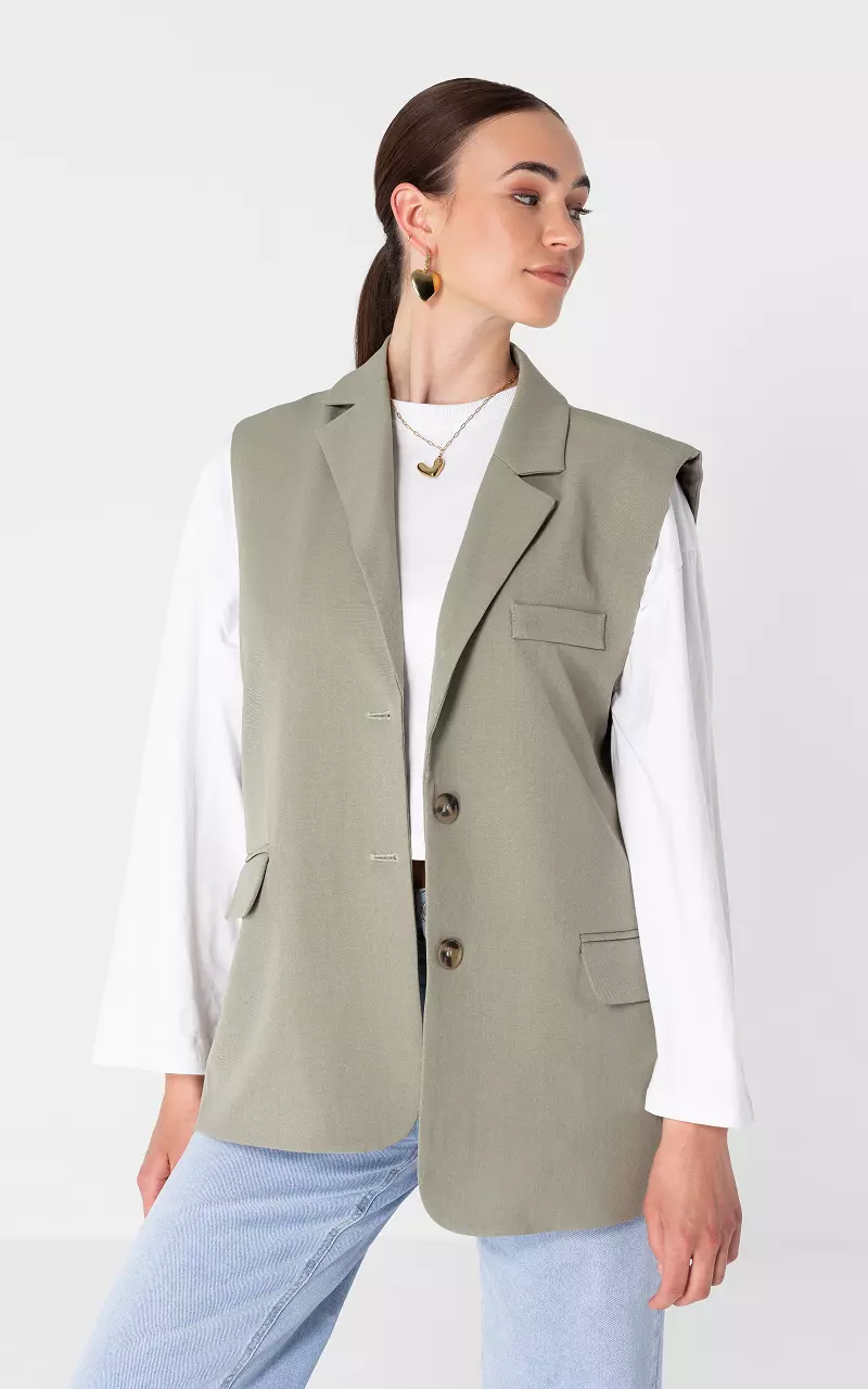 Oversized gilet Kaki