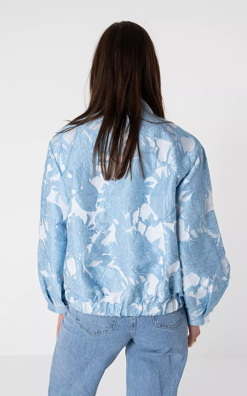 Jacquard bomber Blauw