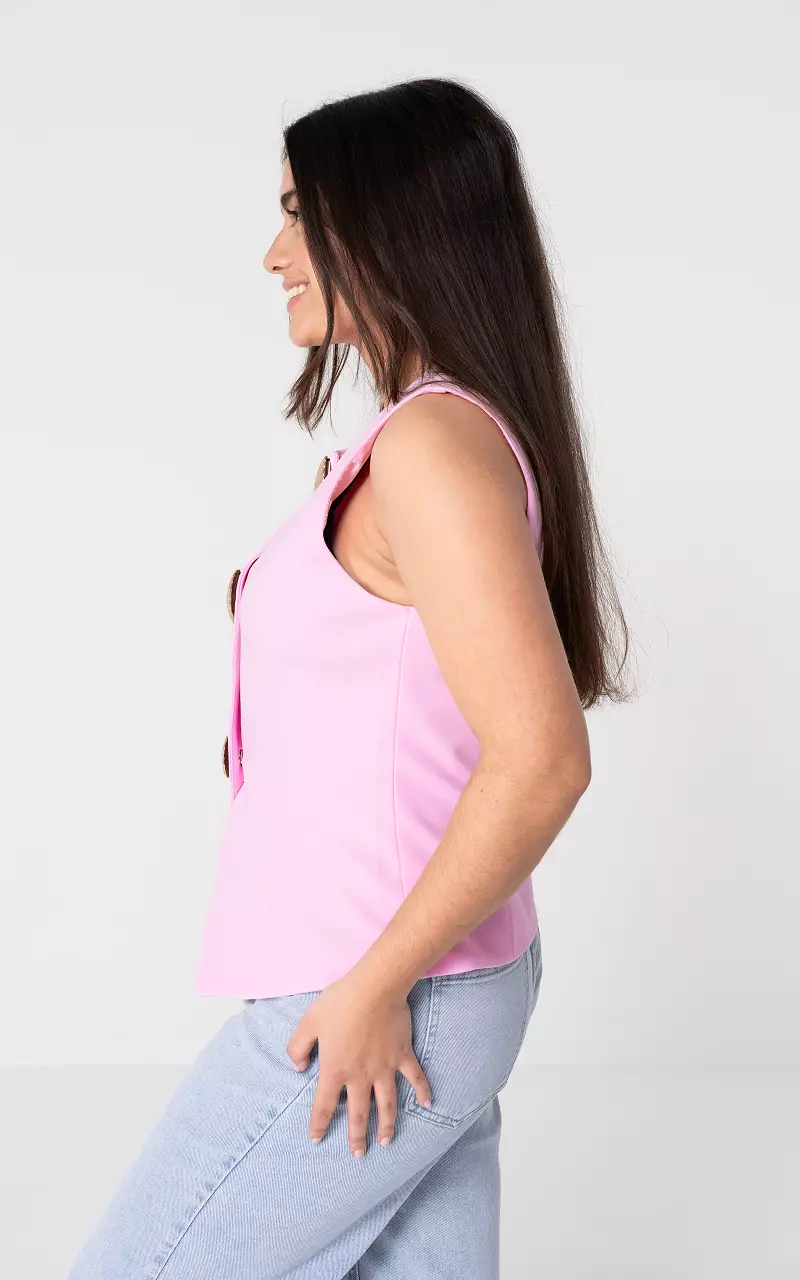 Vest with press buttons Pink Gold