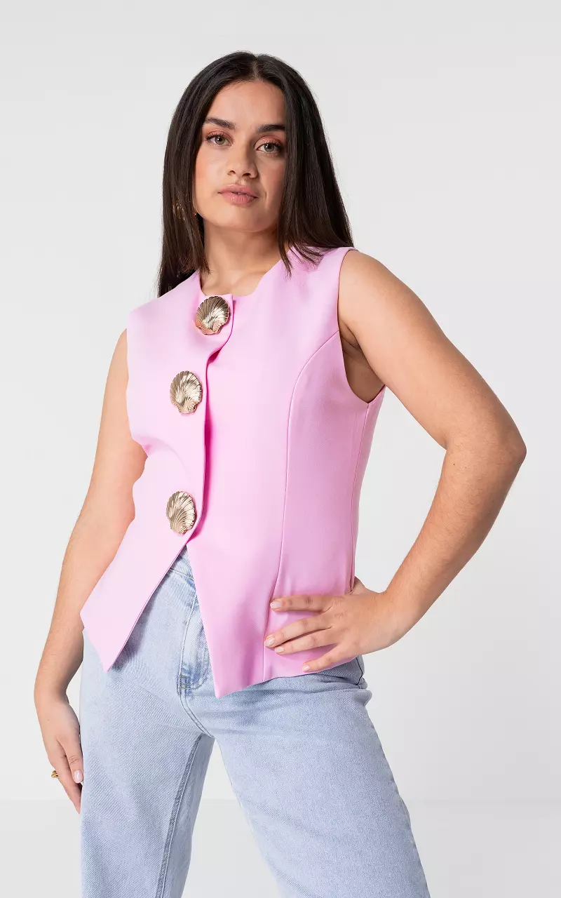 Gilet met drukknopen Roze Goud