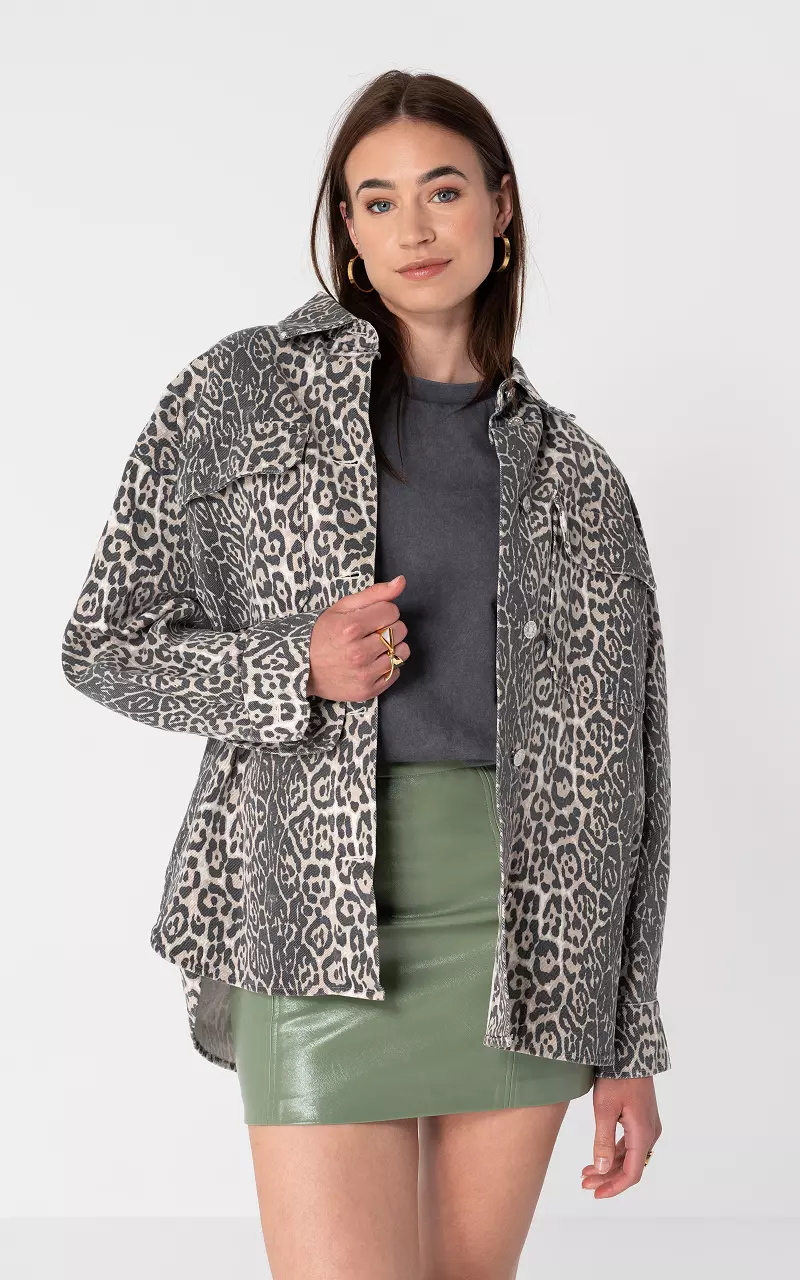 Leopard denim jacket Leopard