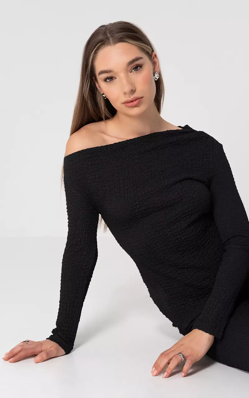 Boat neck top Black