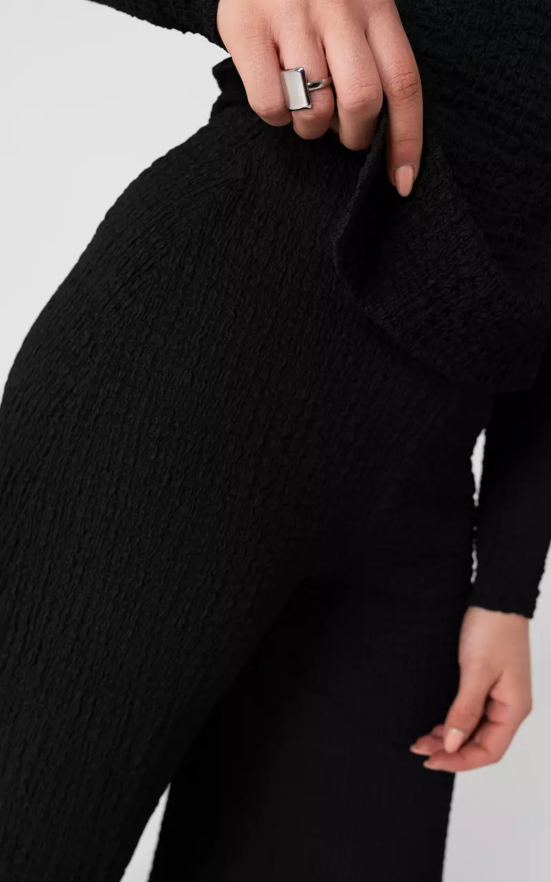 Broek wide leg Zwart