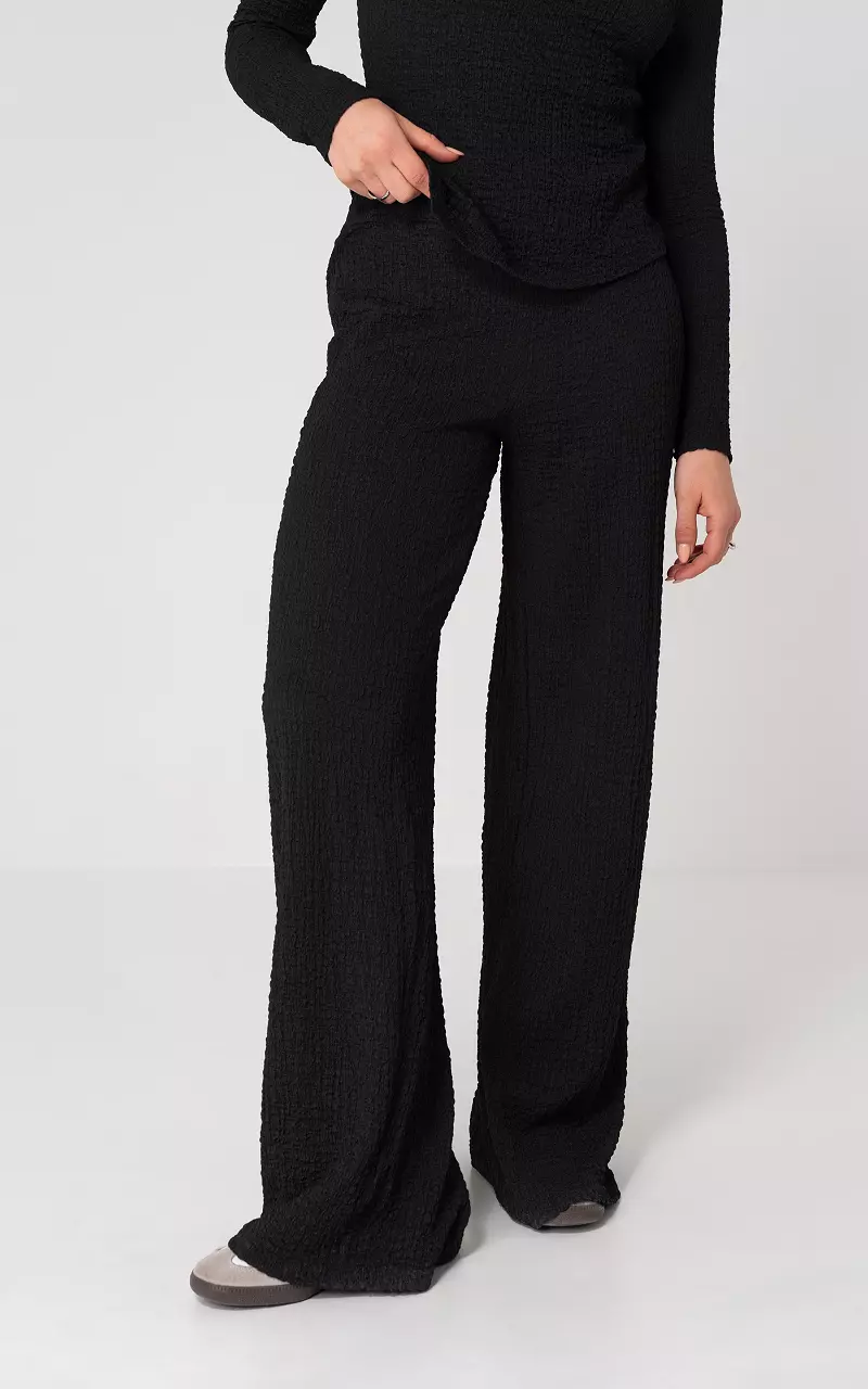 Broek wide leg Zwart