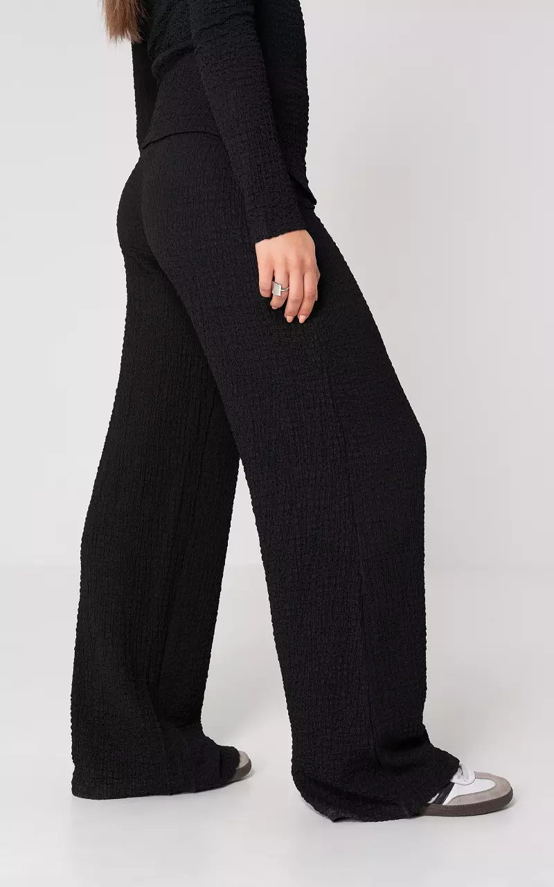 Broek wide leg Zwart