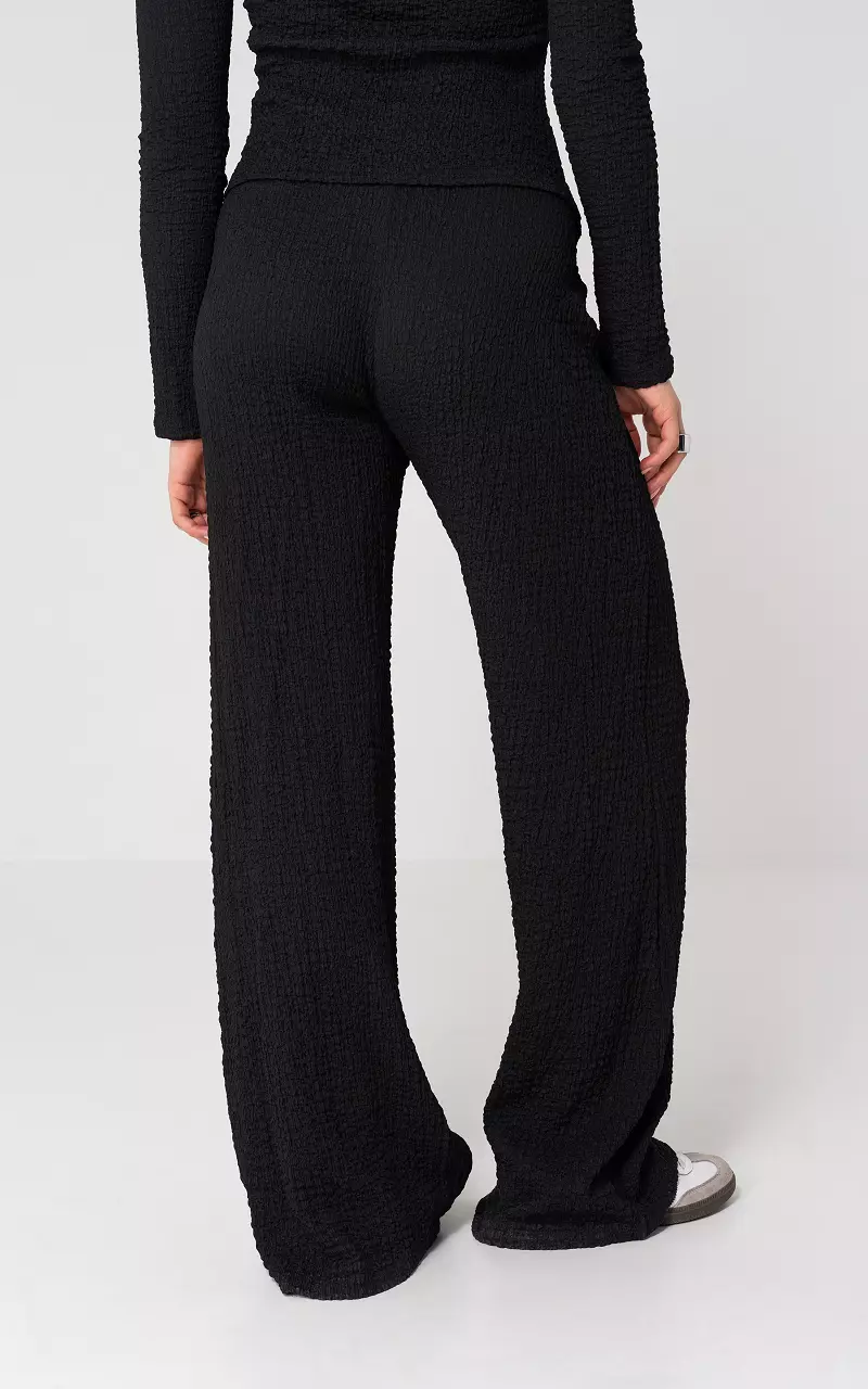 Broek wide leg Zwart