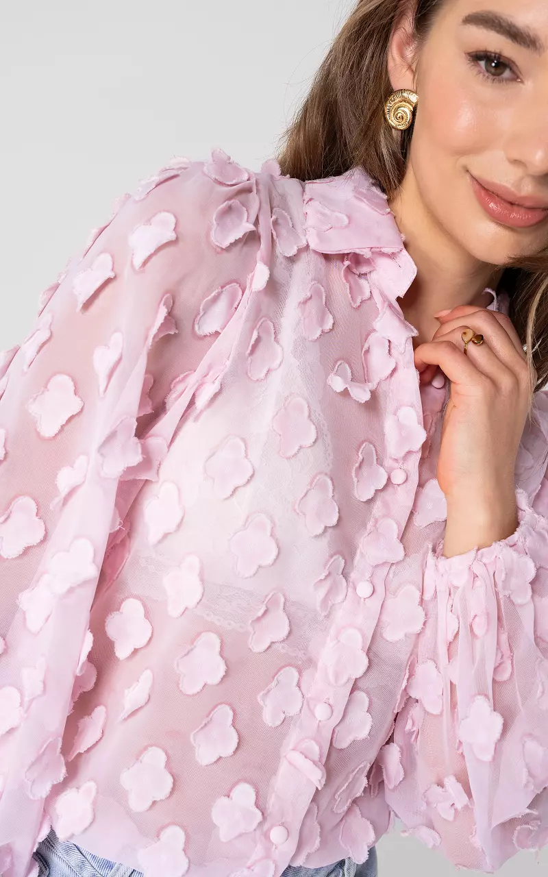 Transparente Bluse Hellrosa