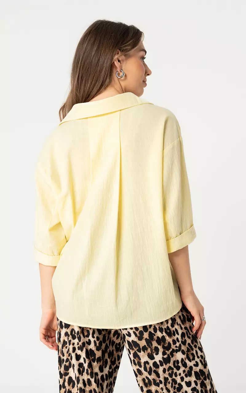 Oversized Bluse Hellgelb