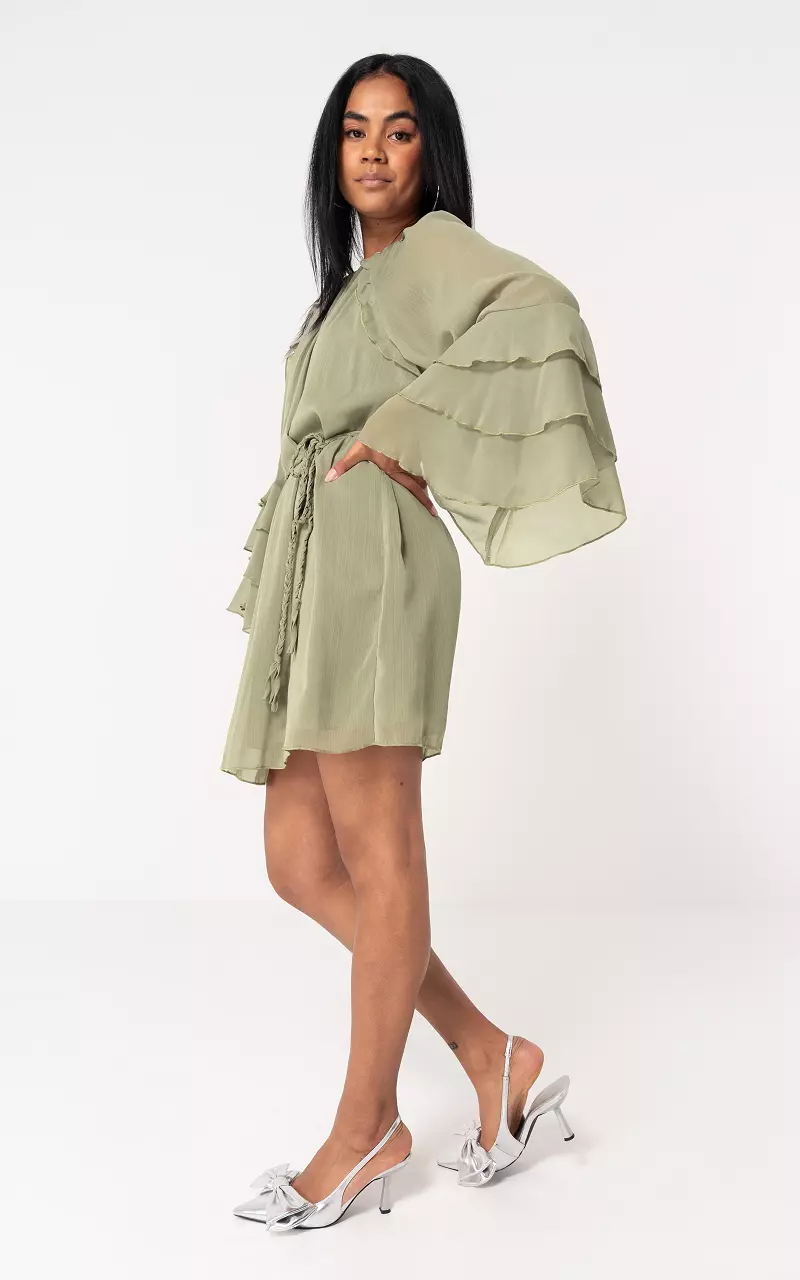 Kleid mit Rüschen Grün