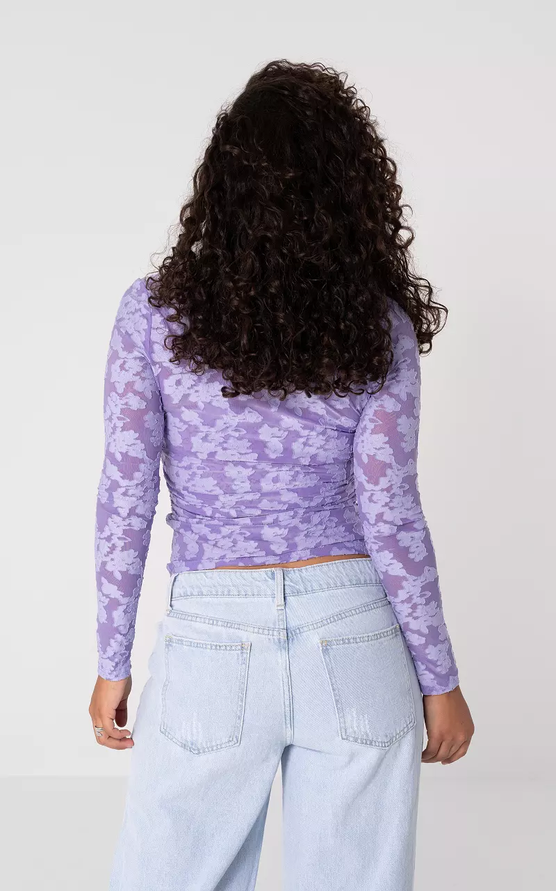 Top mit hohem Kragen Lila