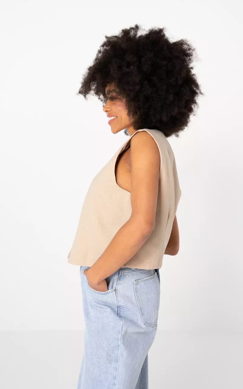 Kurze Weste Beige