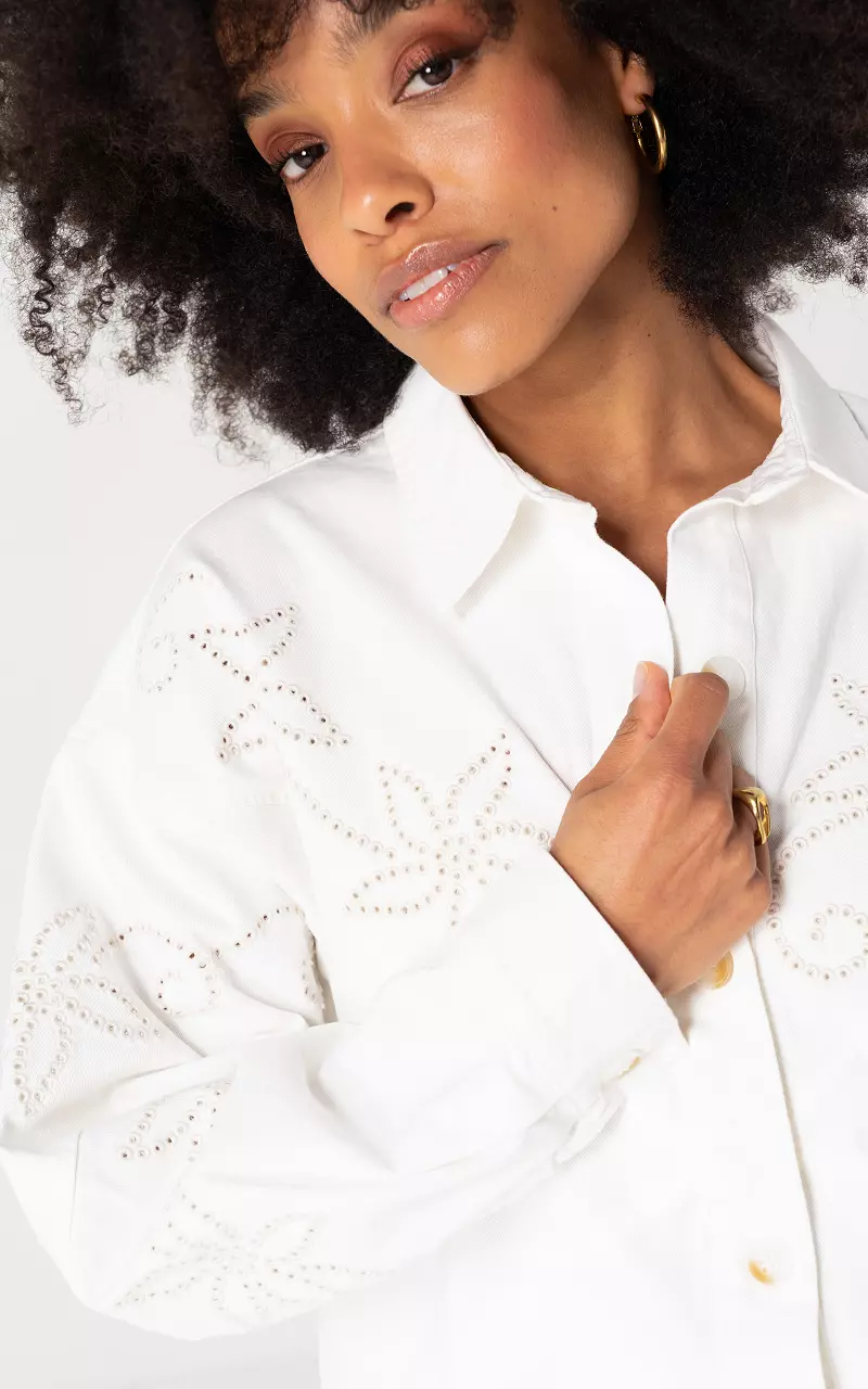 Spijkerblouse Creme