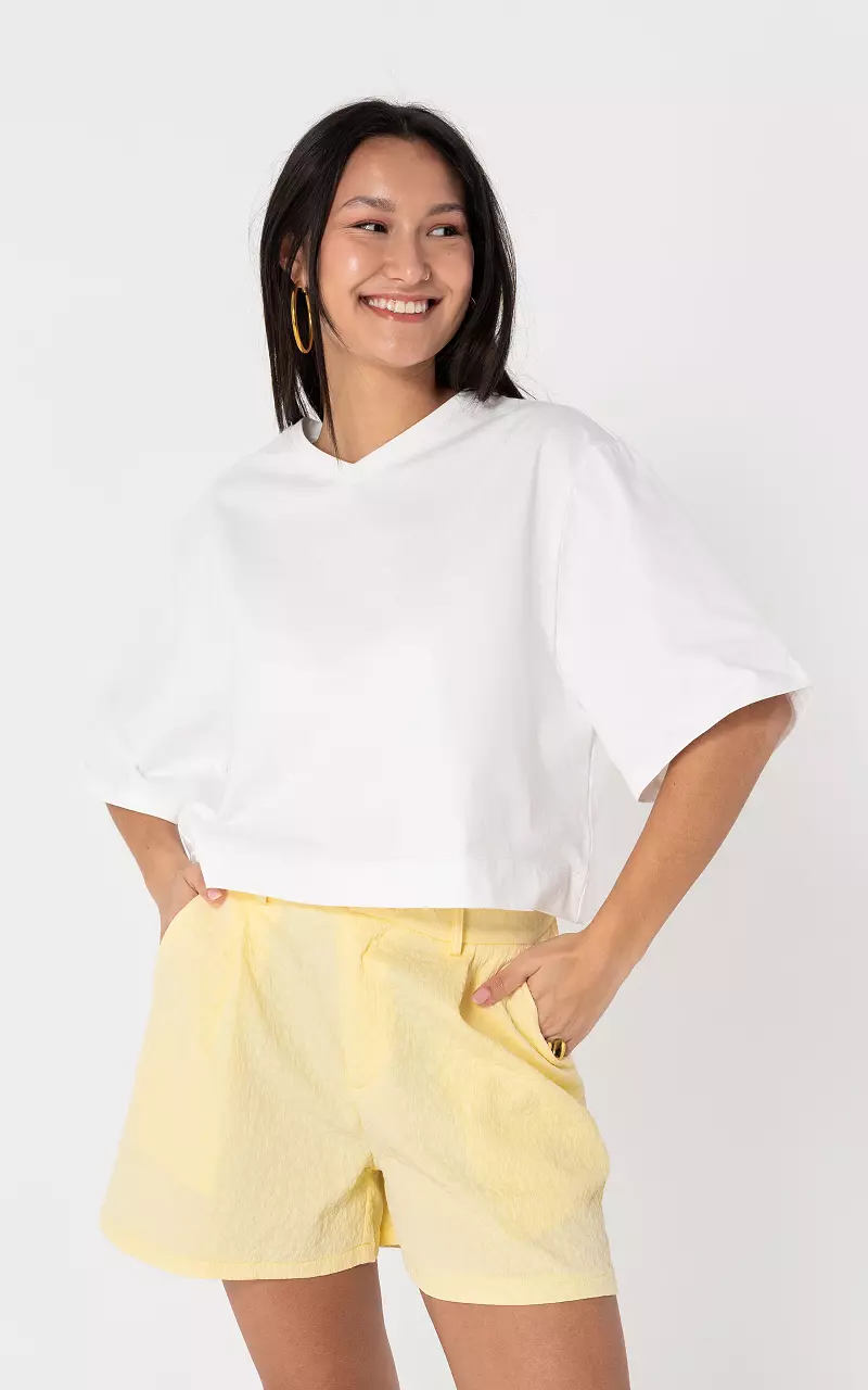 Shirt met v-hals Wit