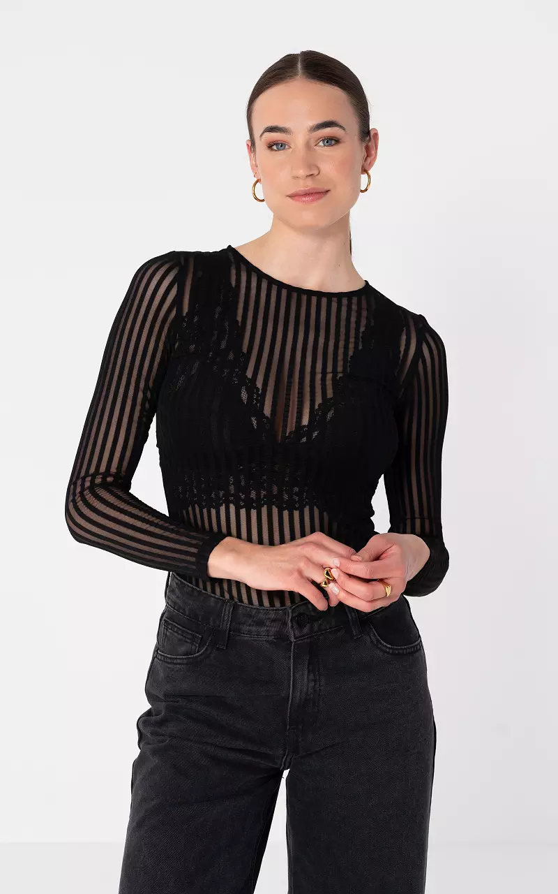 See-through top Black