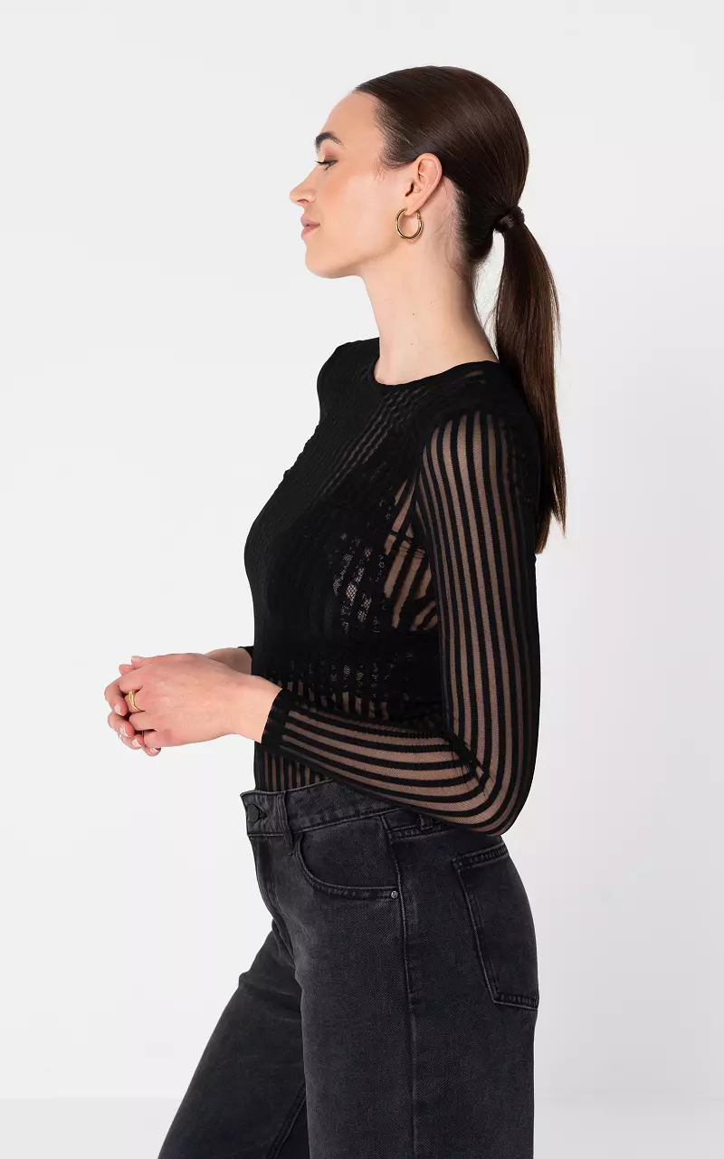 See-through top Black