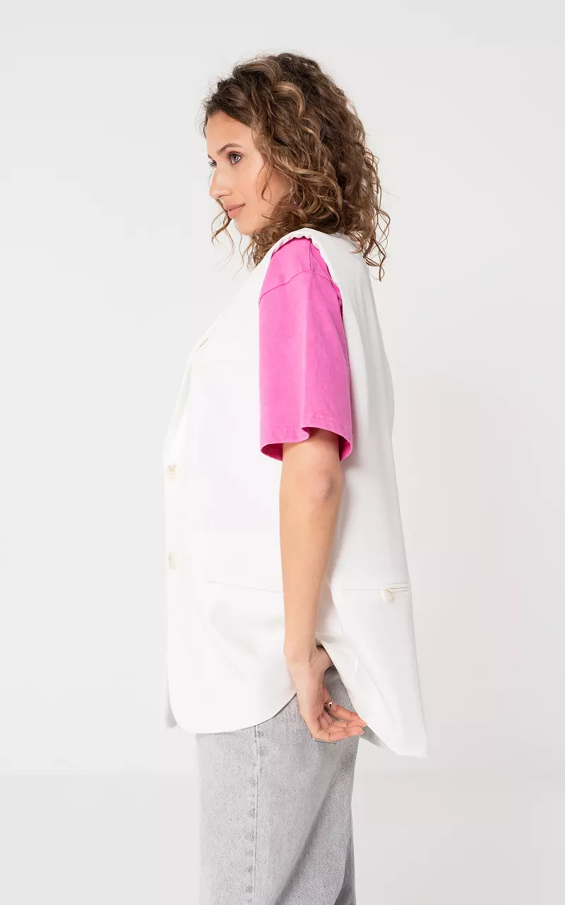 Oversized gilet White