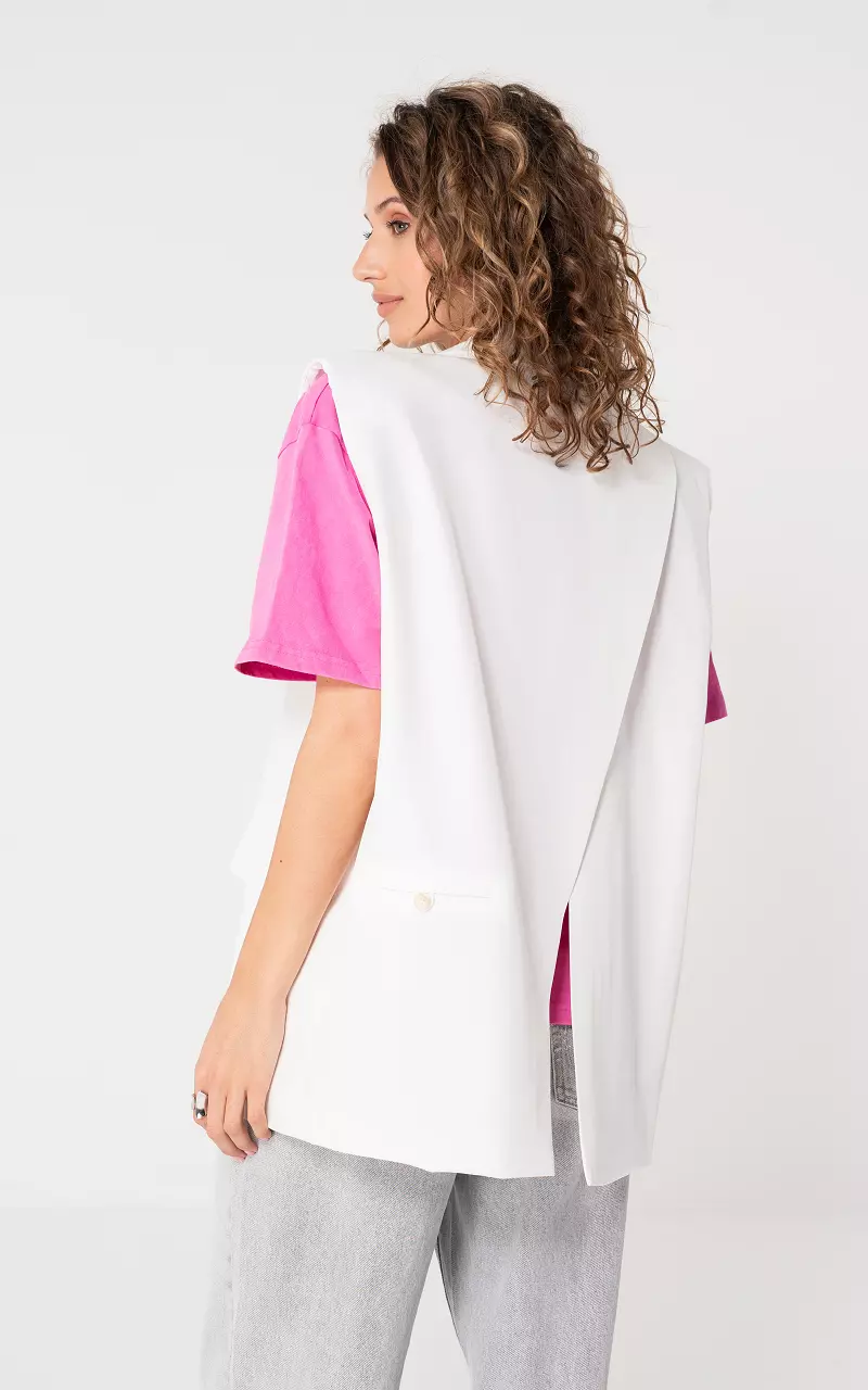 Oversized gilet White