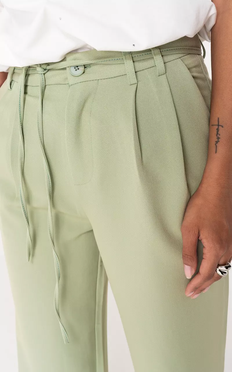 Wide Leg Hose Hellgrün