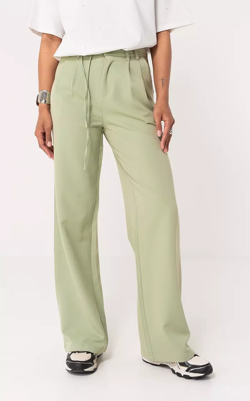 Wide Leg Hose Hellgrün