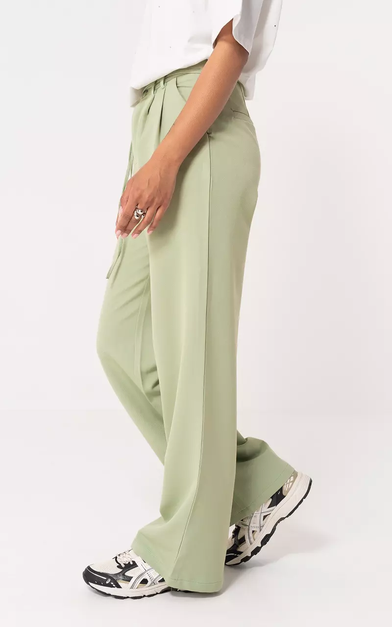Wide Leg Hose Hellgrün