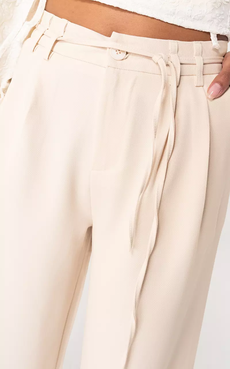 Wide Leg Hose Beige