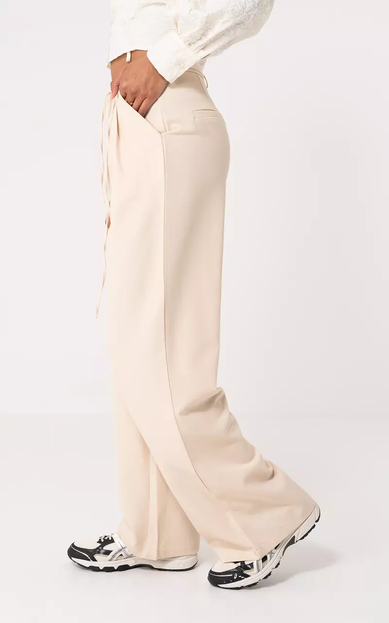 Wide Leg Hose Beige
