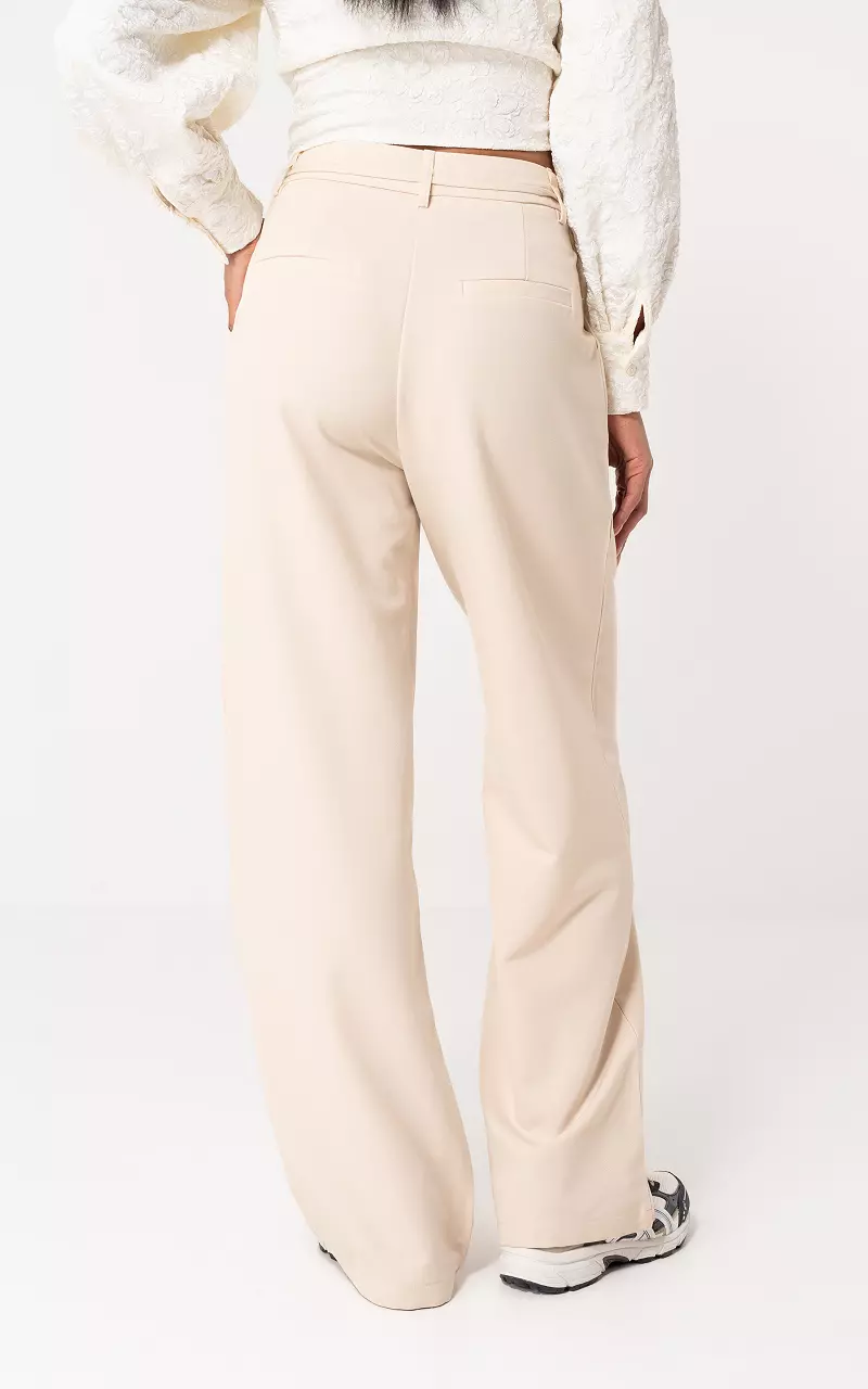 Wide Leg Hose Beige