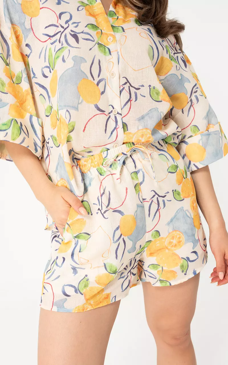 Printed shorts White Blue