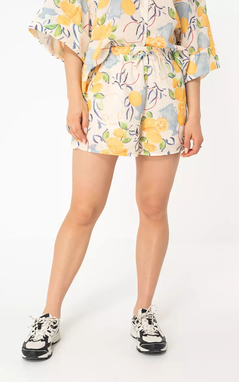 Printed shorts White Blue