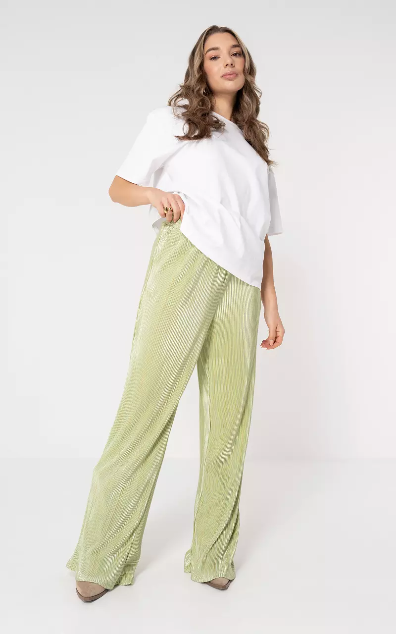 Pleated trousers Light Green Gold