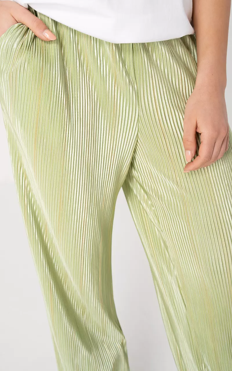 Pleated trousers Light Green Gold
