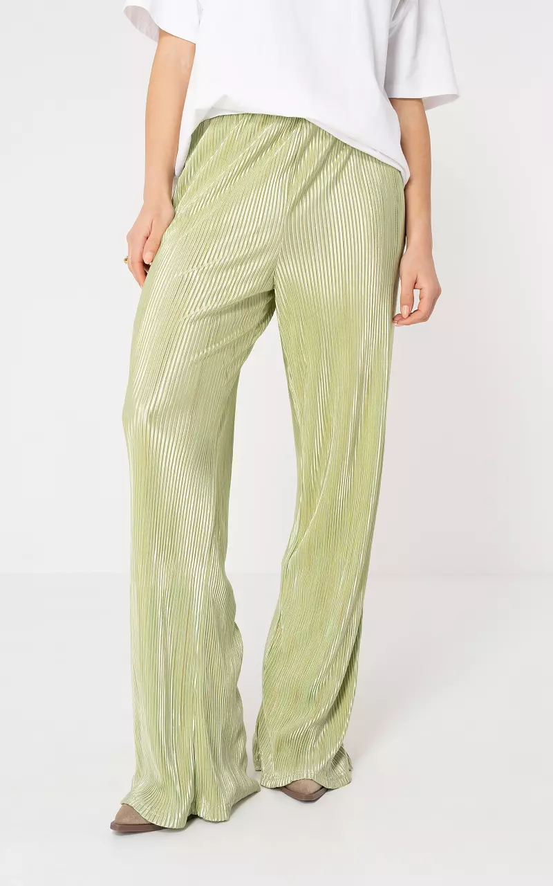 Pleated trousers Light Green Gold